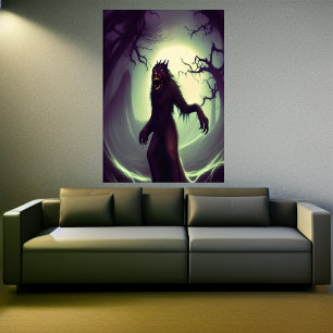 Werewolf n the night   AI Art Poster