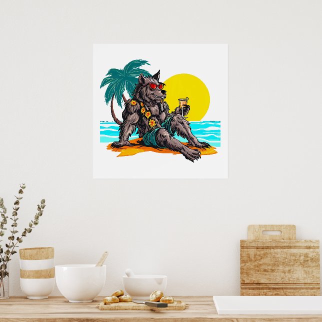 werewolf on vacation poster (Kitchen)