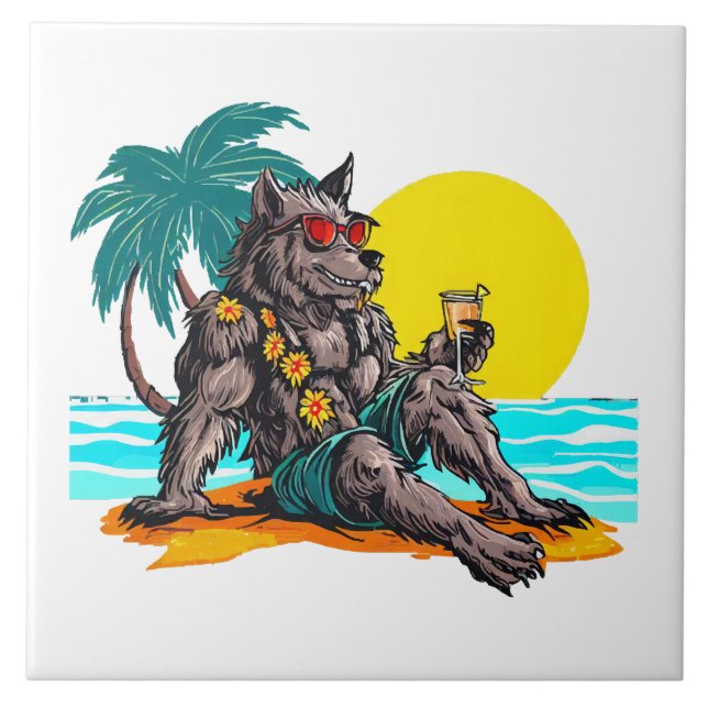 werewolf on vacation tile (Front)