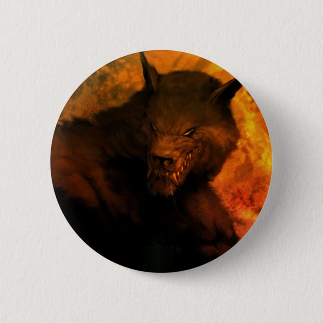 Werewolf Pin/Button 2 Inch Round Button (Front)