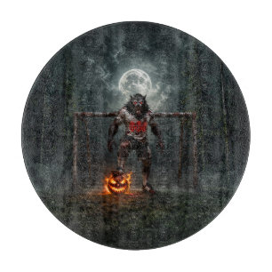 Werewolf Soccer Player Halloween Horror Art Cutting Board