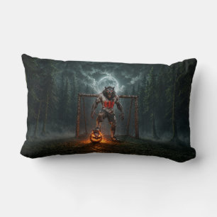 Werewolf Soccer Player Halloween Horror Art Lumbar Pillow