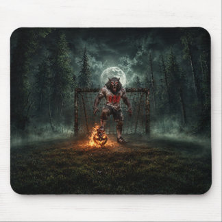 Werewolf Soccer Player Halloween Horror Art Mouse Pad