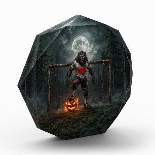 Werewolf Soccer Player Halloween Horror Art Photo Block