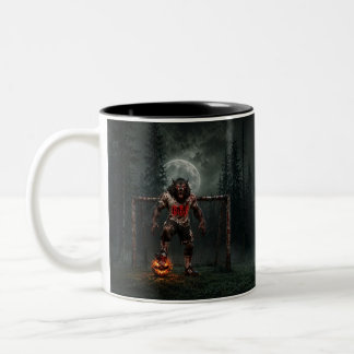 Werewolf Soccer Player Halloween Horror Art Two-Tone Coffee Mug