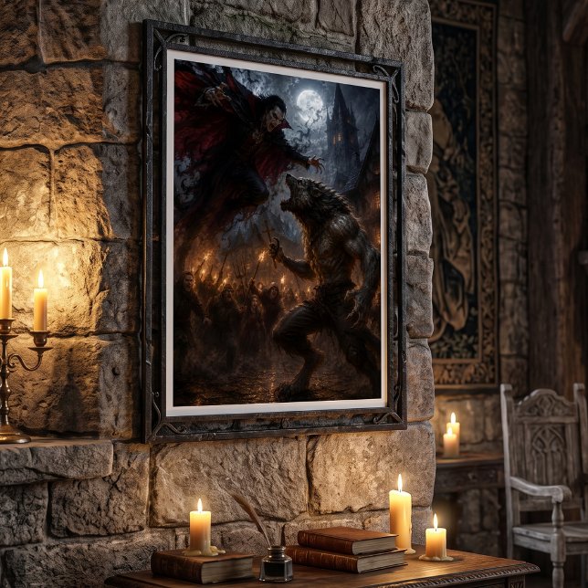 Werewolf vs Vampire Medieval Dark Fantasy Battle Poster (Creator Uploaded)