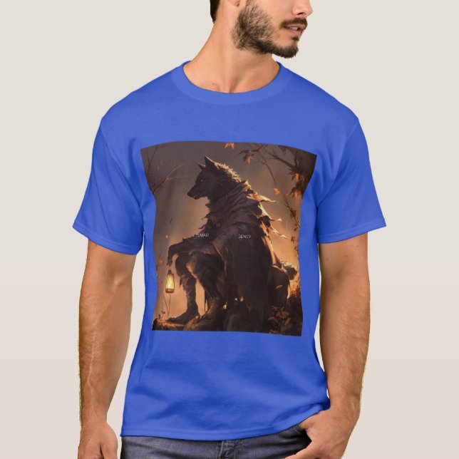 Werewolf wolves Halloween wolfman haunted vibes Wo T-Shirt (Front)