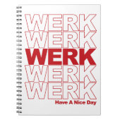 WERK Red Typography Notebook (Front)