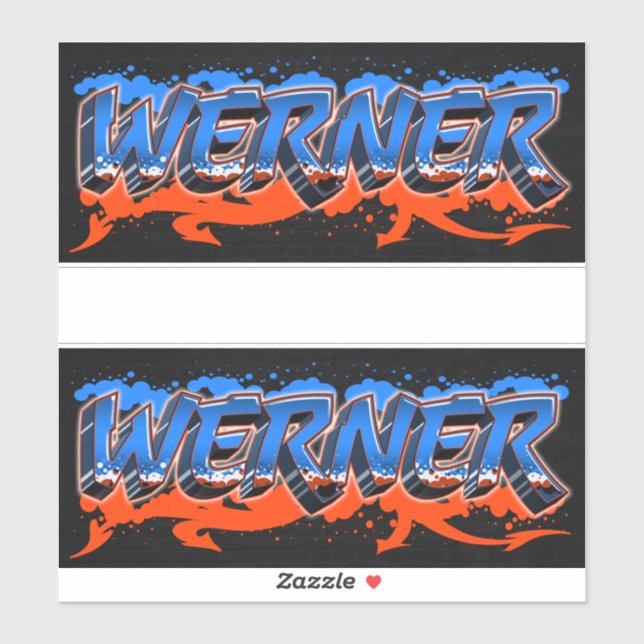 Werner First Name Graffiti Sticker (Sheet)