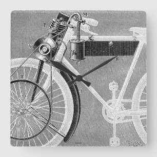 Werner Motorcycle, 1898 Square Wall Clock