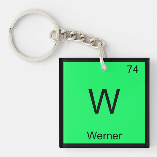Werner Name Chemistry Element Periodic Table Keychain (Front)