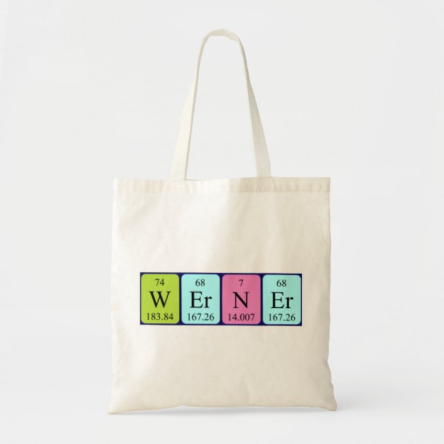 Werner periodic table name tote bag (Front)