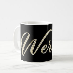 Wernname whitegold Tasse Teetasse Kaffeetasse Coffee Mug
