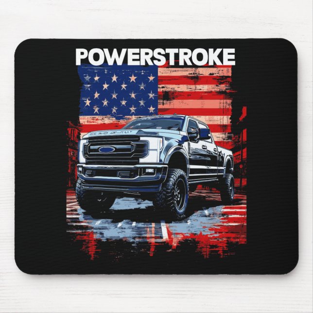 Werstroke Single Cab Truck American Flag New Body  Mouse Pad (Front)