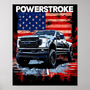 Werstroke Single Cab Truck American Flag New Body  Poster