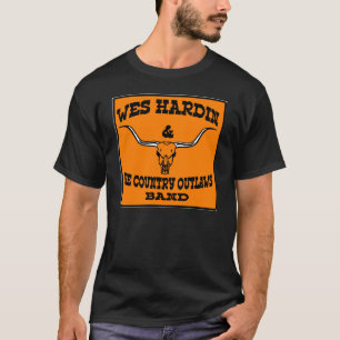 wes hardin country outlaw longhorn and guitars T-Shirt