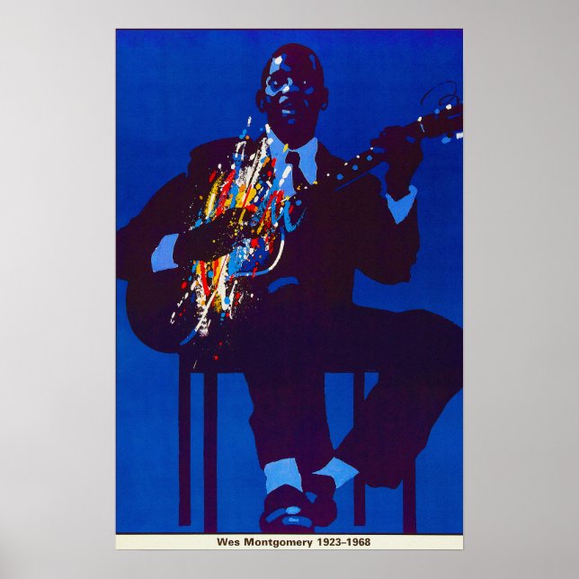 Wes Montgomery Illustrated Vintage  Poster (Front)