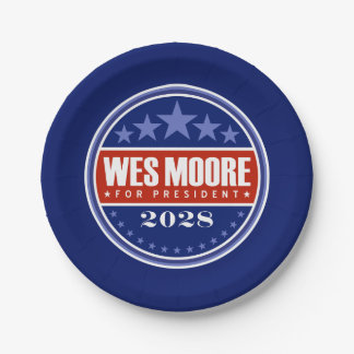 Wes Moore for President 2028 Paper Plate