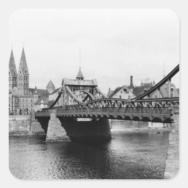 Weser Bridge, Bremen, c.1910 Square Sticker (Front)