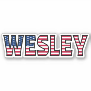 Wesley Nom Prénom USA Sticker Stickerset
