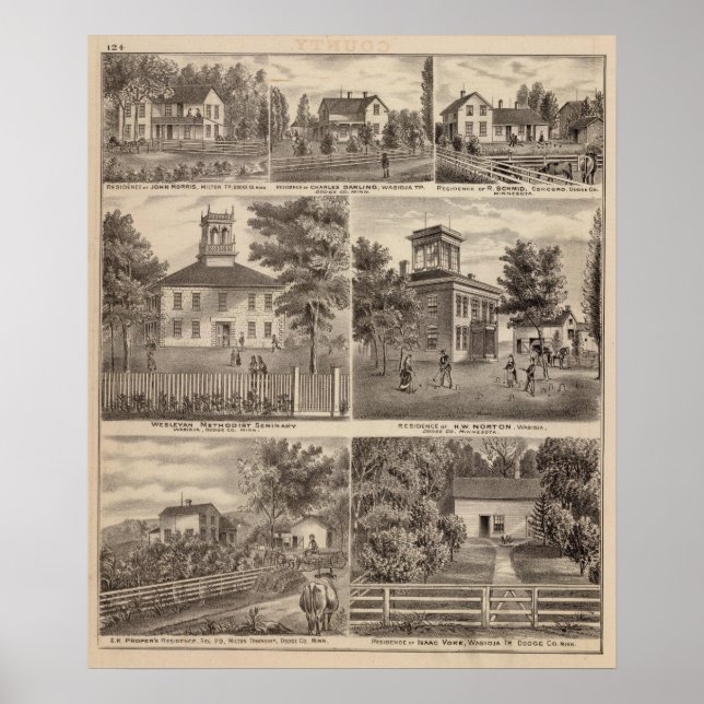 Wesleyan Methodist Seminary, Wasioja, Minnesota Poster (Front)