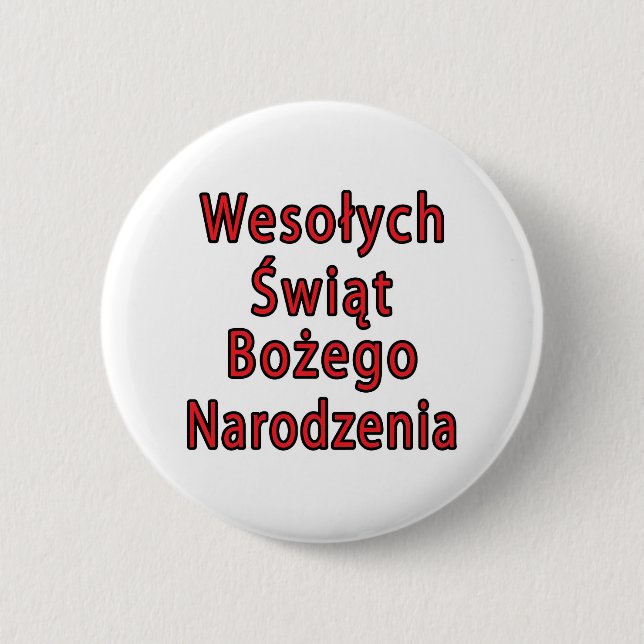 Wesolych Swiat Bozego Narodzenia 2 Inch Round Button (Front)