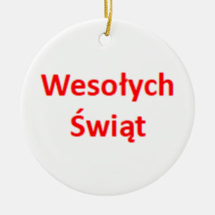 wesolych swiat ceramic ornament