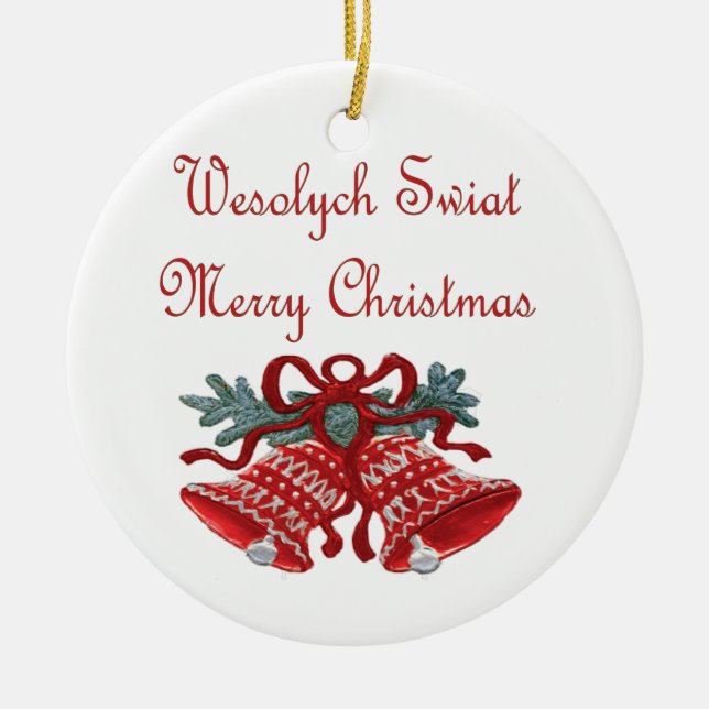 Wesolych Swiat Ceramic Ornament (Front)