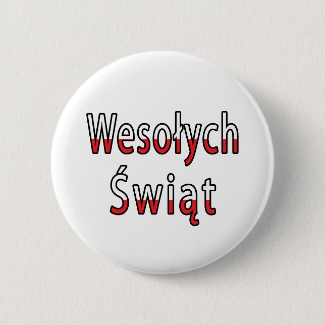 Wesolych Swiat Flag 2 Inch Round Button (Front)