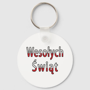 Wesolych Swiat Flag Keychain
