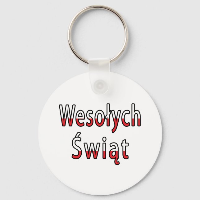Wesolych Swiat Flag Keychain (Front)
