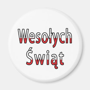 Wesolych Swiat Flag Magnet