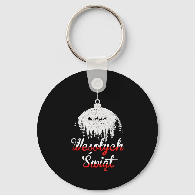 Wesolych Swiat Lish Christmas Holiday Tank Top  Keychain (Front)