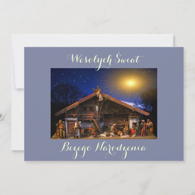 Wesołych świąt Merry Christmas Card in Polish (Front)
