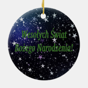 Wesołych Świąt ...! Merry Christmas in Polish g Ceramic Ornament
