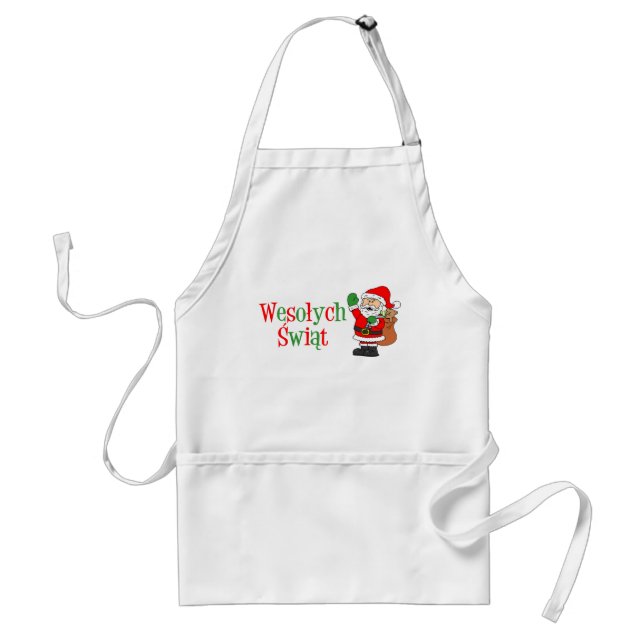 Wesolych Swiat Polish Christmas Adult Apron (Front)