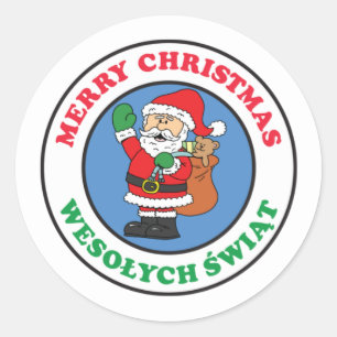 Wesolych Swiat Polish Christmas Classic Round Sticker