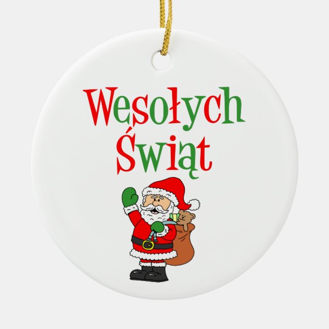 Wesolych Swiat polonais ornement en céramique de N (Devant)