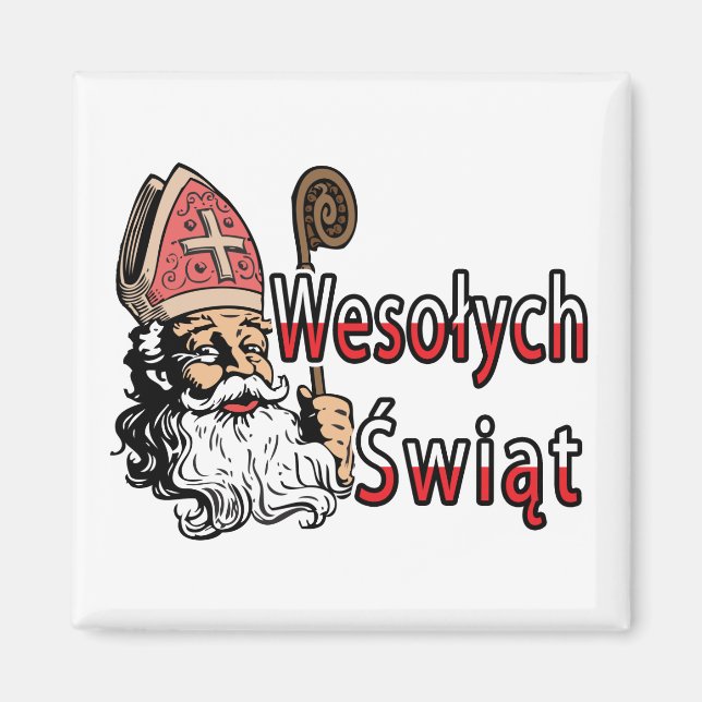 Wesolych Swiat St. Nicholas Magnet (Front)