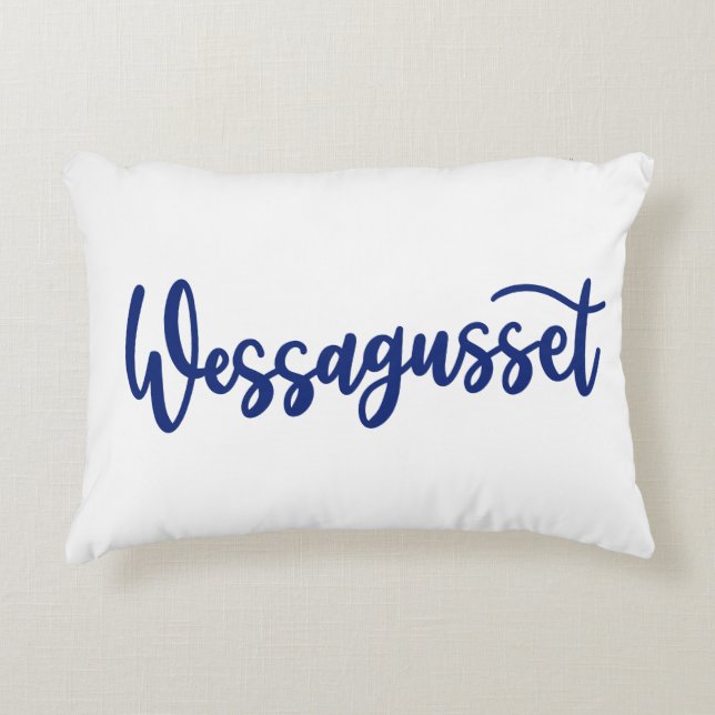Wessagusset Dainty Scripts Pillow (Front)