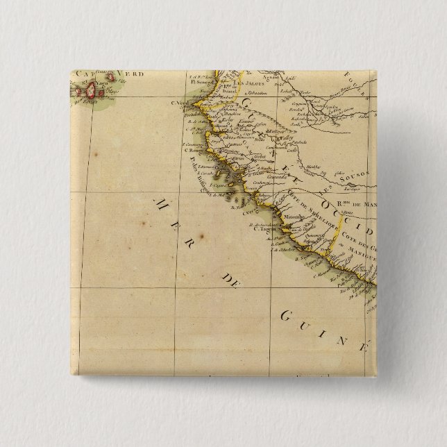 West Africa 2 Inch Square Button (Front)