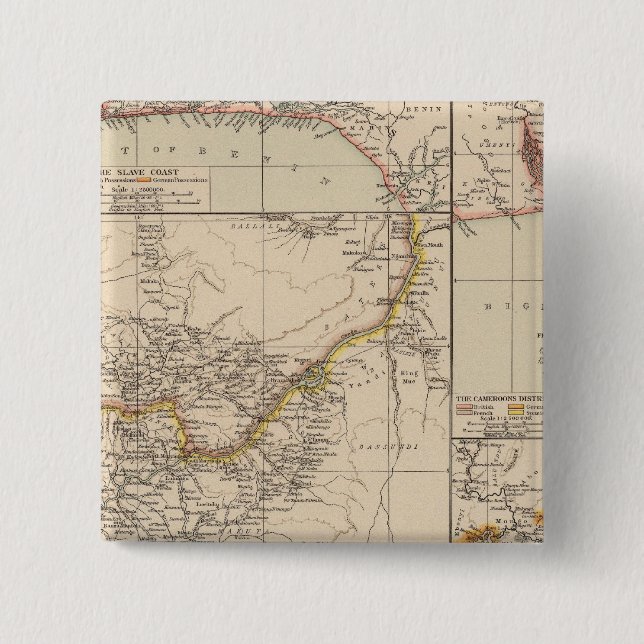 West Africa 2 Inch Square Button (Front)