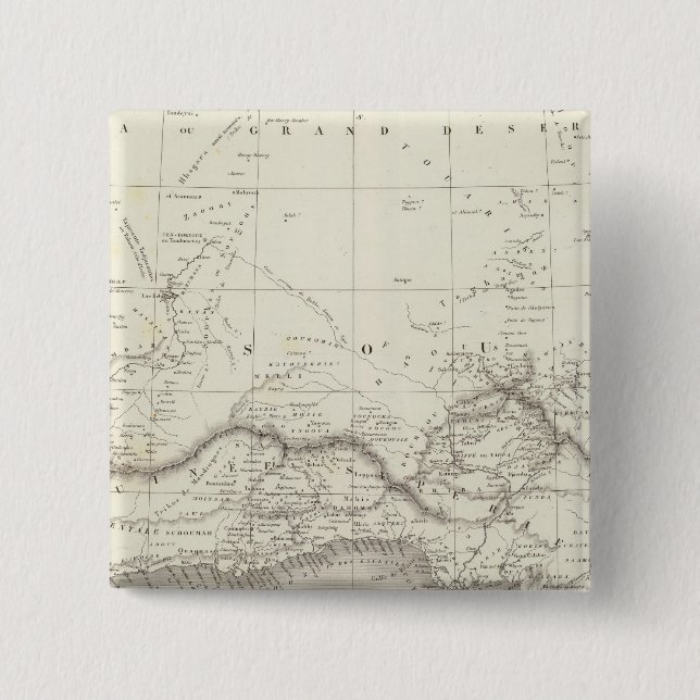 West Africa Map 2 Inch Square Button (Front)