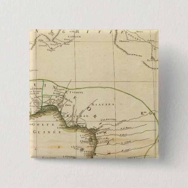West Africa Map 2 Inch Square Button (Front)