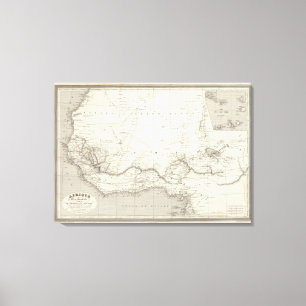 West Africa Map Canvas Print
