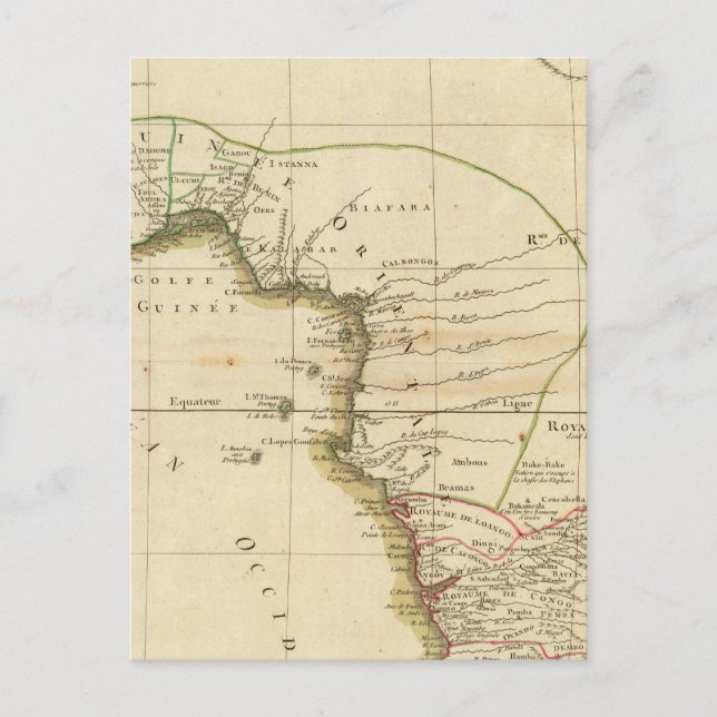 West Africa Map Postcard (Front)