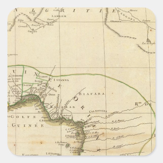 West Africa Map Square Sticker (Front)