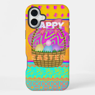 West African Inspired Easter Basket & Eggs Art  iPhone 16 Plus Case