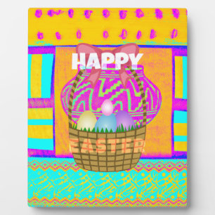 West African Inspired Easter Basket & Eggs Art  Plaque