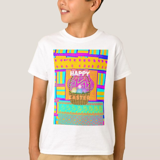 West African Inspired Easter Basket & Eggs Art  T-Shirt (Front)